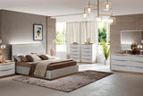 Kharma White Modern Contemporary High Gloss Lacquer Solid Wood 5-Drawers Chest - Ella Furniture