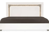 Mara White Modern Traditional Contemporary High Gloss Marble Top Wood Extra Nightstand - Ella Furniture