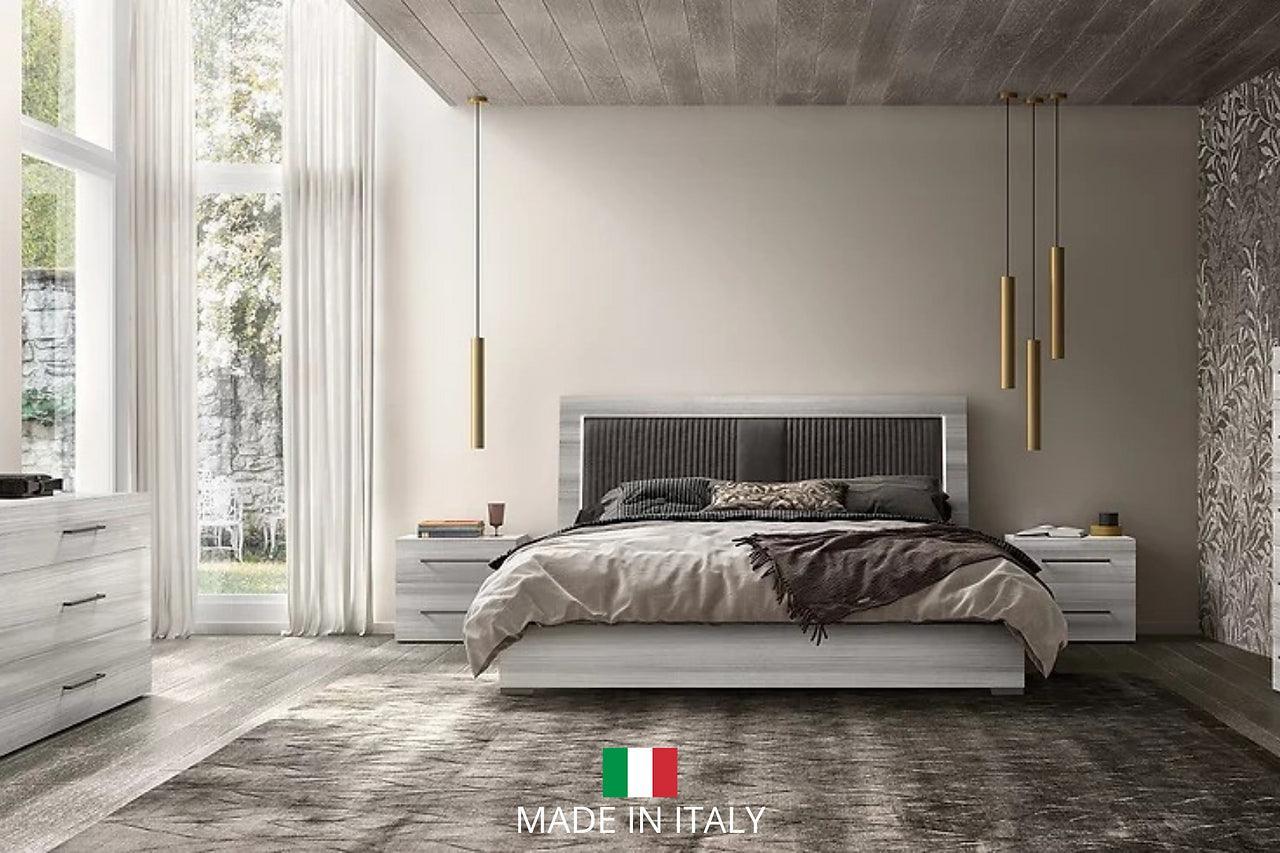 Mia Uph Light Gray Modern Contemporary Acacia Veneer, Wood And Engineered Wood Bedroom Set - Ella Furniture