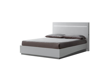 Kimera White Modern Contemporary High Gloss Lacquer Solid Wood 2-Drawers Nightstand - Ella Furniture