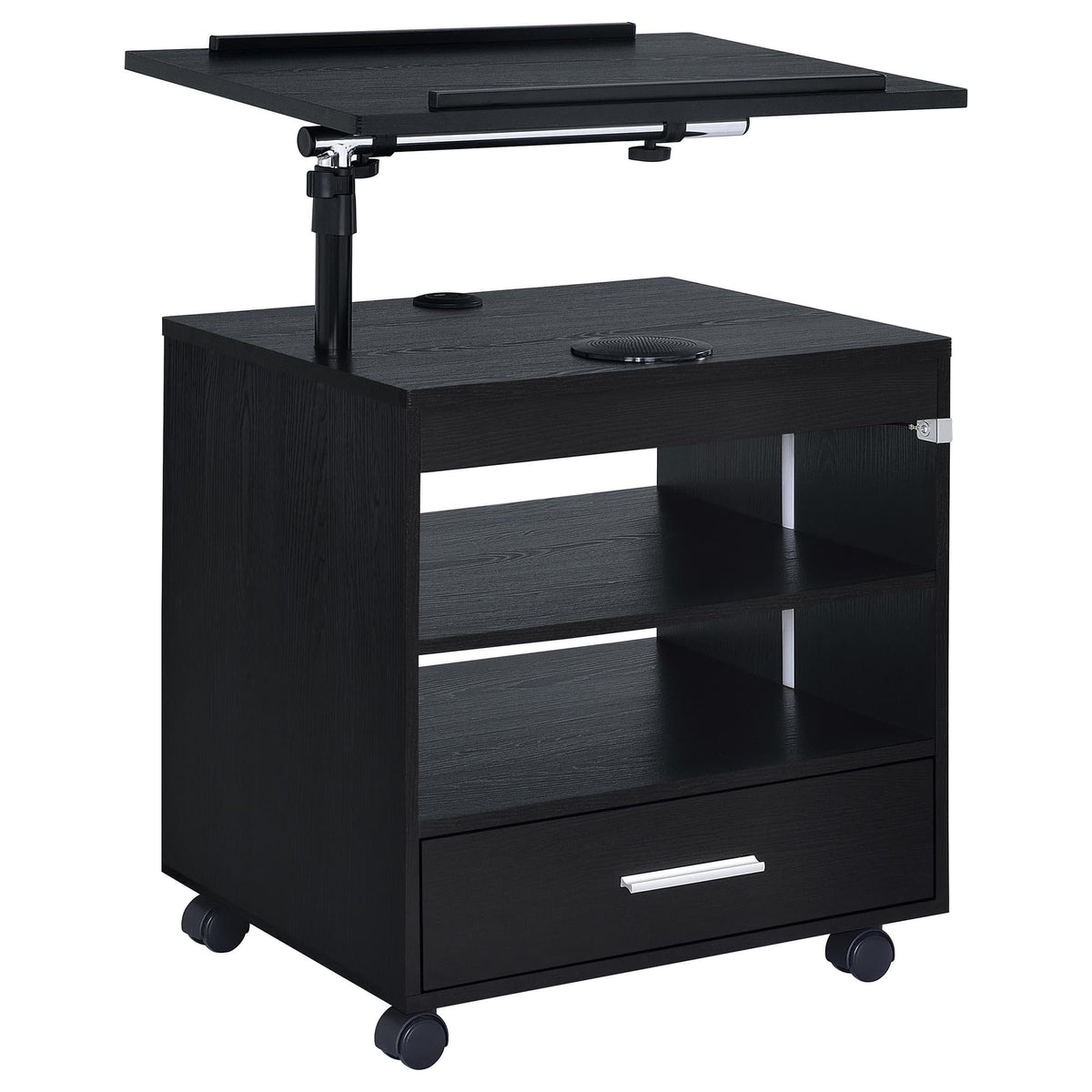 Lerma 1-Drawer Adjustable Tray Top Nightstand with Speaker Black Ash — product image 4