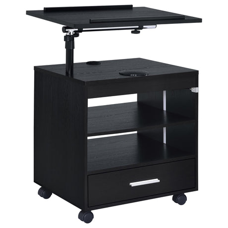 Lerma 1-Drawer Adjustable Tray Top Nightstand with Speaker Black Ash — product image 4