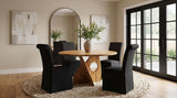 Snyder Round Pedestal Solid Wood Dining Table Natural Acacia — product image 5