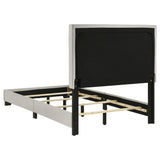 Dorian Fabric Upholstered Twin Panel Bed Cream