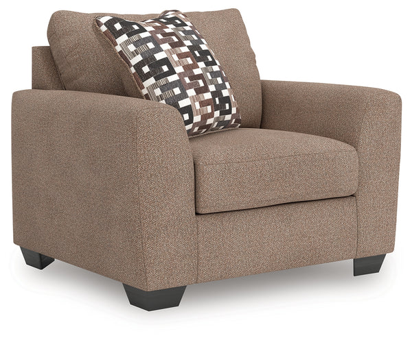 Triston-Peaks Suede Chenille Oversized Chair