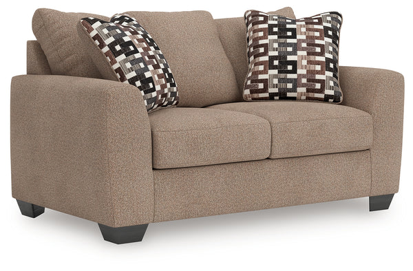 Triston-Peaks Suede Chenille Loveseat