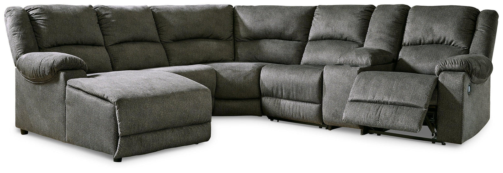 Benlocke Flannel 6-Piece Reclining Sectional With Chaise - Ella Furniture