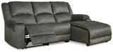 Benlocke Flannel 3-Piece Reclining Sectional With Chaise - Ella Furniture