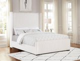 Natasha 69-inch Upholstered King Wingback Bed Cream