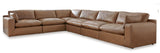 Emilia Caramel Leather 6-Piece Sectional Sofa