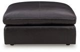 Emilia Black Leather Oversized Accent Ottoman