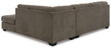 Mahoney Chocolate 2-Piece Sectional With Chaise - Ella Furniture