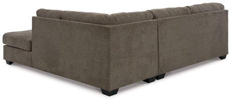Mahoney Chocolate 2-Piece Sectional With Chaise - Ella Furniture
