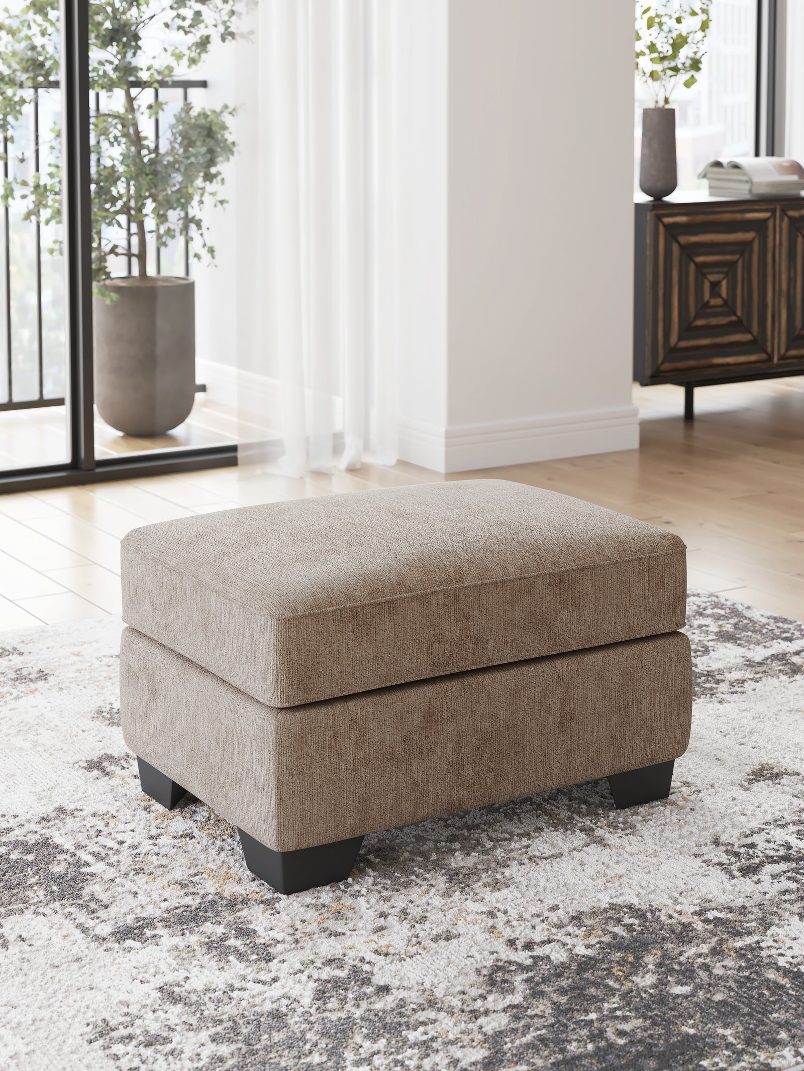 Olten Mocha Chenille Ottoman