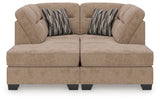 Olten Mocha Chenille 2-Piece Super Chaise