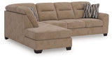 Olten Mocha Chenille 2-Piece Sectional with Chaise