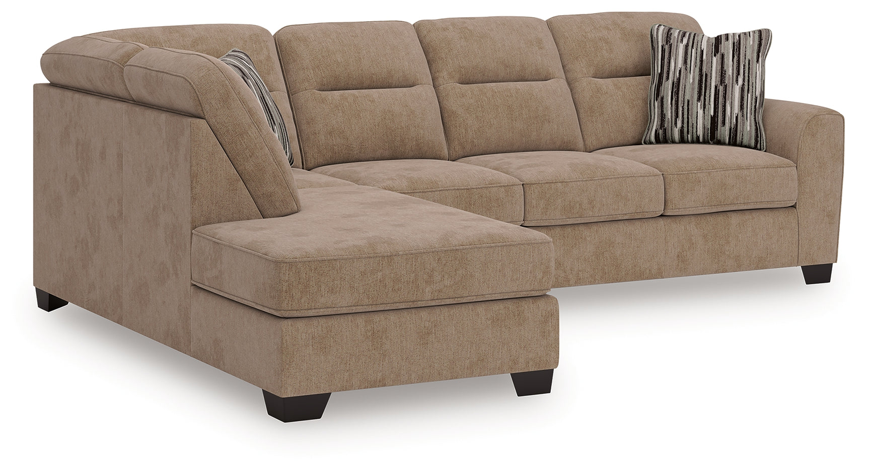 Olten Mocha Chenille 2-Piece Sectional with Chaise