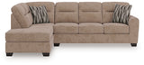 Olten Mocha Chenille 2-Piece Sectional with Chaise