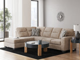 Olten Mocha Chenille 2-Piece Sectional with Chaise