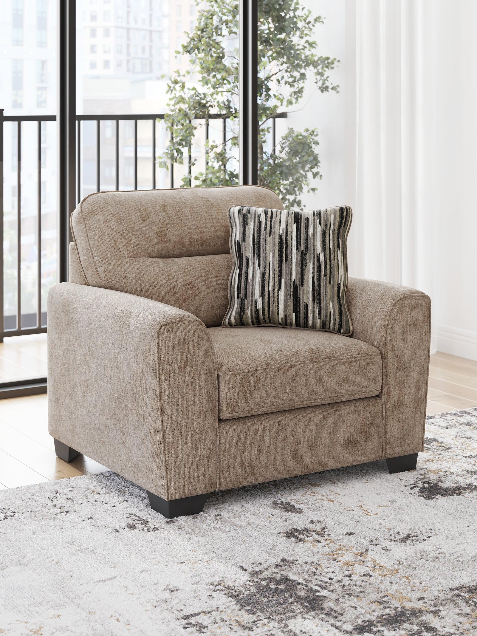Olten Mocha Chenille Oversized Chair