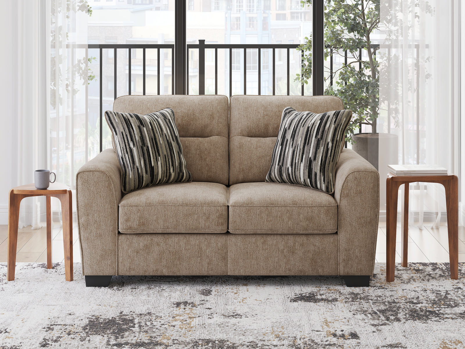 Olten Mocha Chenille Loveseat