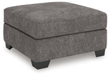 Olten Graphite Chenille Oversized Accent Ottoman
