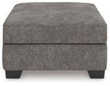 Olten Graphite Chenille Oversized Accent Ottoman