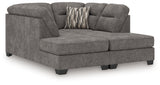 Olten Graphite Chenille 2-Piece Super Chaise