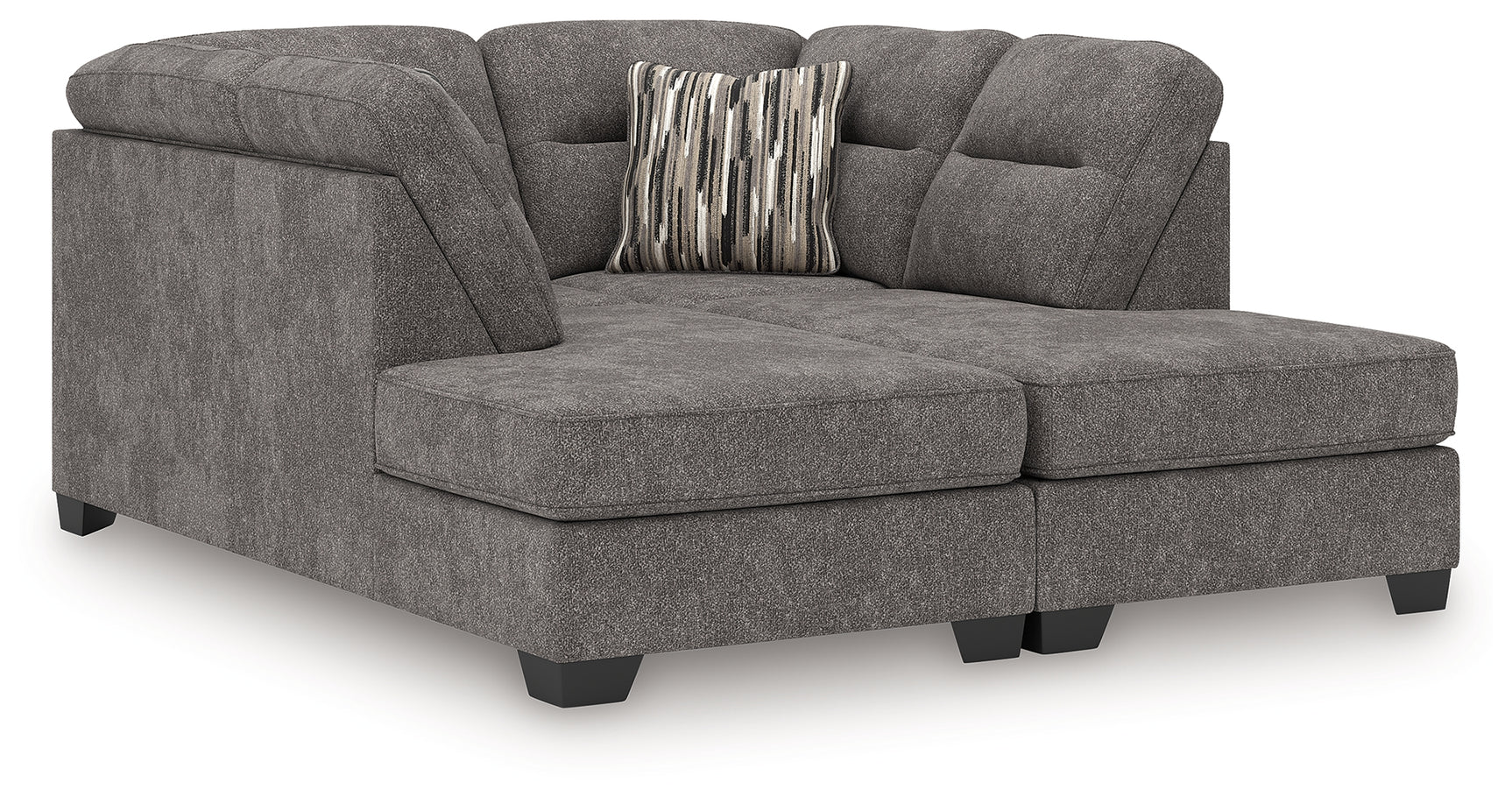 Olten Graphite Chenille 2-Piece Super Chaise