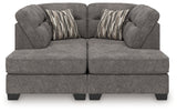 Olten Graphite Chenille 2-Piece Super Chaise