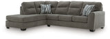 Olten Graphite Chenille 2-Piece Sectional with Chaise