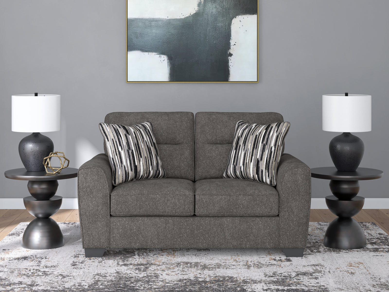 Olten Graphite Chenille Loveseat