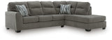 Olten Graphite Chenille 2-Piece Sectional with Chaise