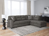 Olten Graphite Chenille 2-Piece Sectional with Chaise
