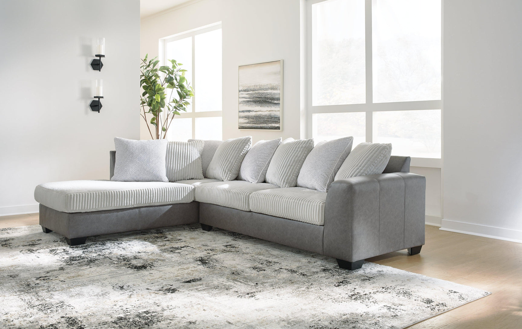 Clairette Court Alloy Chenille 2-Piece Sectional with Chaise