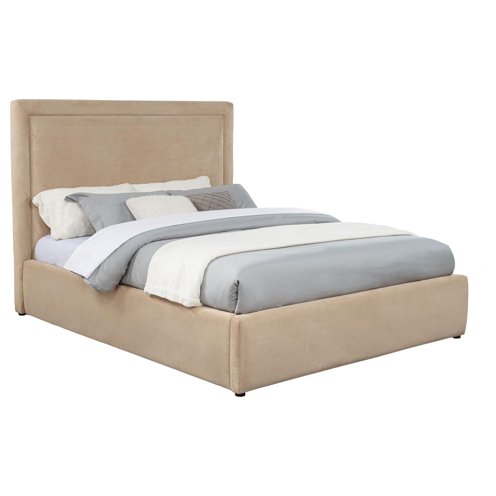 Lawson 55-inch Upholstered Queen Platform Bed Light Saddle