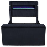 Tisdall Eastern King Flame Visualizer Wingback TV Bed Black