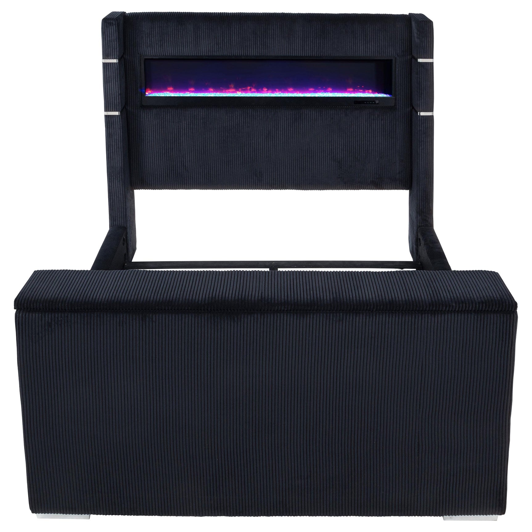 Tisdall Queen Flame Visualizer Wingback TV Bed Black
