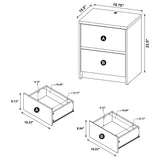 Westpark 2-drawer Nightstand LED Lights and USB Dark Pine