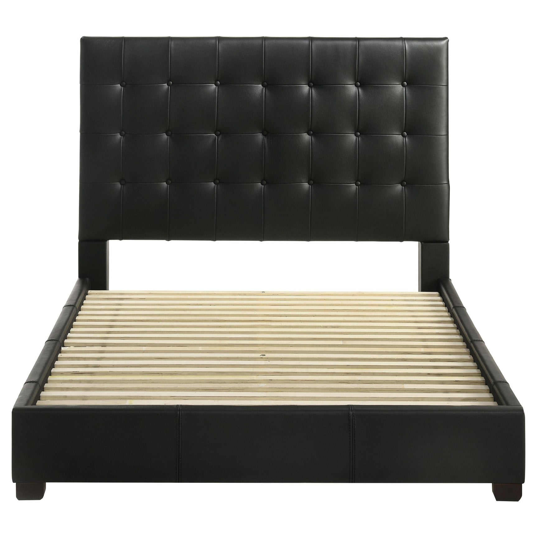 Medley Genuine Leather Eastern King Platform Bed Black