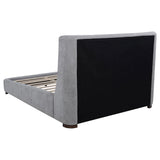 Rennes Upholstered Eastern King Wingback Platform Bed Grey