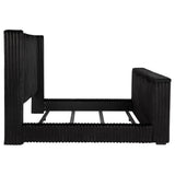 Centergrove Upholstered Eastern King Wingback TV Bed Black