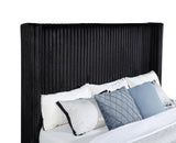 Centergrove Upholstered Queen Wingback TV Bed Black