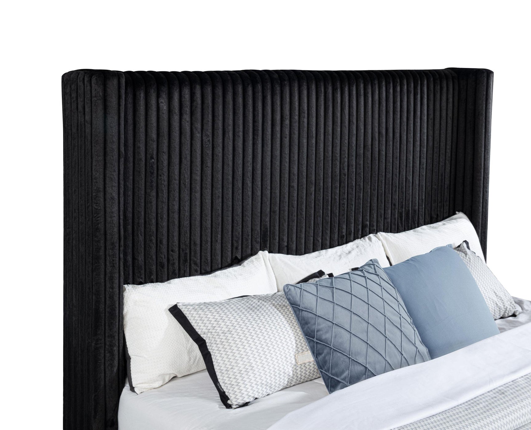 Centergrove Upholstered Queen Wingback TV Bed Black