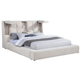 Dreux Upholstered Eastern King Panel Platform Bed Cream