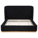 Blaire Upholstered Eastern King Wingback Platform Bed Black