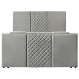 Tara 61-inch Upholstered Eastern King Panel TV Bed Grey