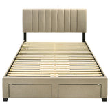 Wheatland 4-drawer Upholstered Full Storage Bed Light Brown