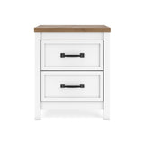 Kerisden White/Brown Nightstand — front view