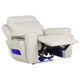 Rojas Dual Power Recliner with Cupholder Storage and LED Lighting Greige — product image 3